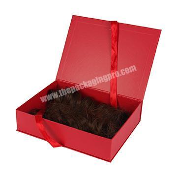 Customized Luxury Logo Printed Red Paper Box Foldable