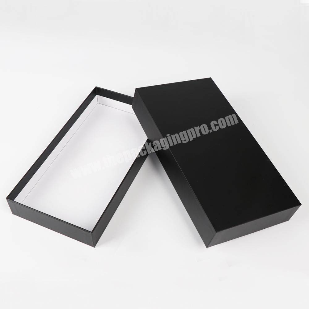 Customized luxury printed clothing cardboard black paper packaging box wholesale packing gift boxes with logo for pack apparel