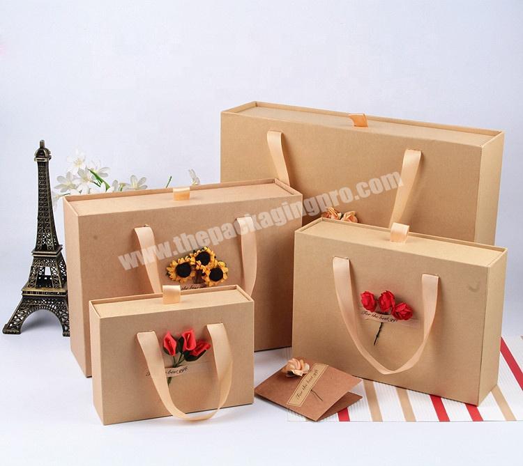 Customized Luxury Recyclable Kraft Paper Cardboard Drawer Type Gift Packaging Box For Famous Brand Leather Belt