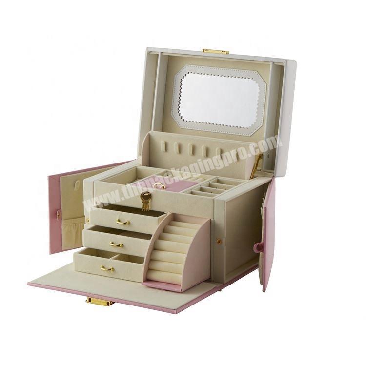Customized Luxury Ring Box Jewelry Box Logo Pink jewelry packaging box