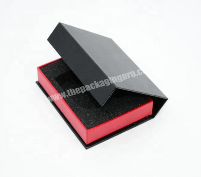Customized Made Black Matt Lamination Packaging  Magnetic Box With Foam.