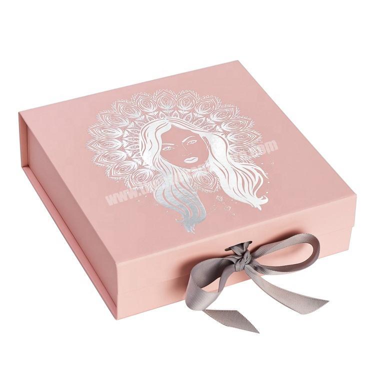 Customized Magnetic Folding Foil Gif Box with Ribbon
