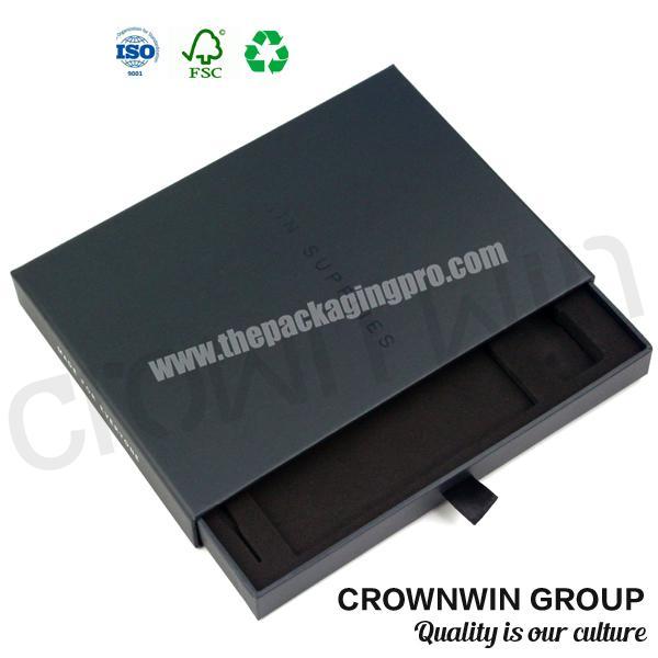 Customized Matte Black Gift Box For Wallet CrownWin Packaging