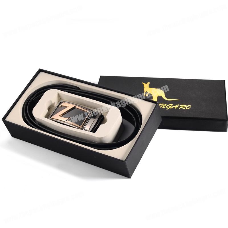 Customized Matte Black Hardboard Men's Belt Gift Box Packaging
