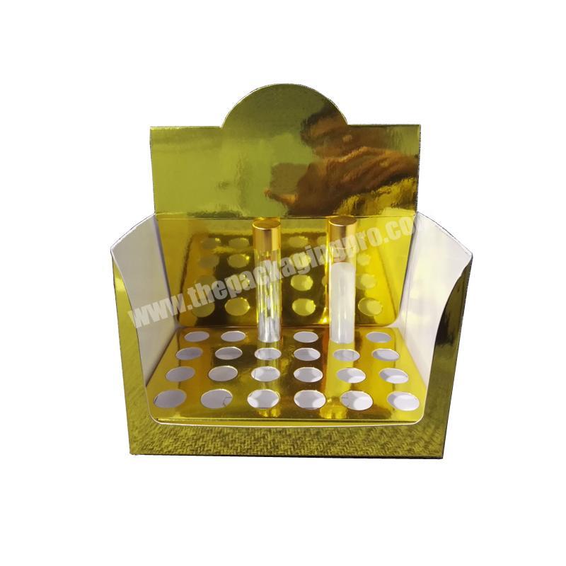 Customized package gold foil paper lip balm display box