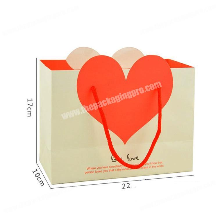 customized paper bags with a big heart shape