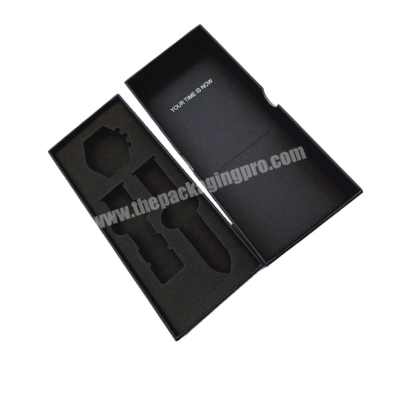Customized paper box gift knife and fork packaging boxes with lid matte black