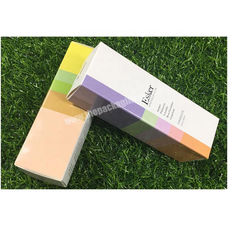 Customized paper rectangular skin care box packaging for cosmetics product
