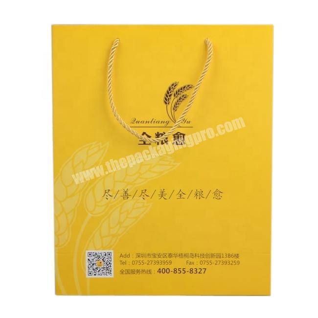 Customized paper shopping bag with rope handle for wine