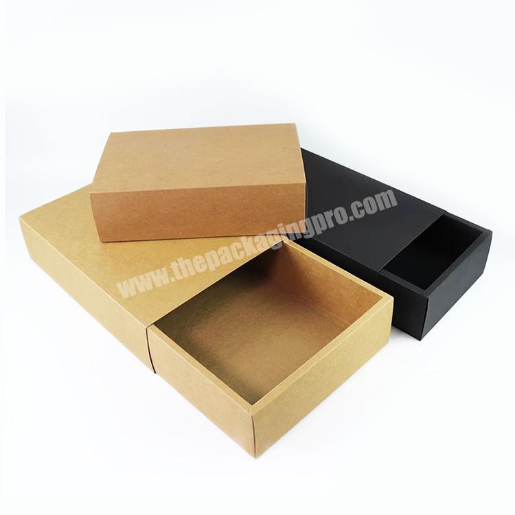 Customized Print Recycled Disposable Packaging Box Kraft Paper Gift Drawer Box Lipgloss