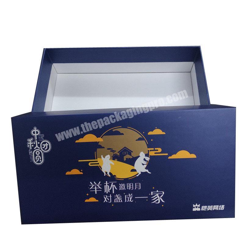 Customized Printable Logo Mid-Autumn Festival Blue Wine Gift Box