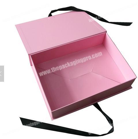 Customized printed cardboard paper ribbon wig gift box