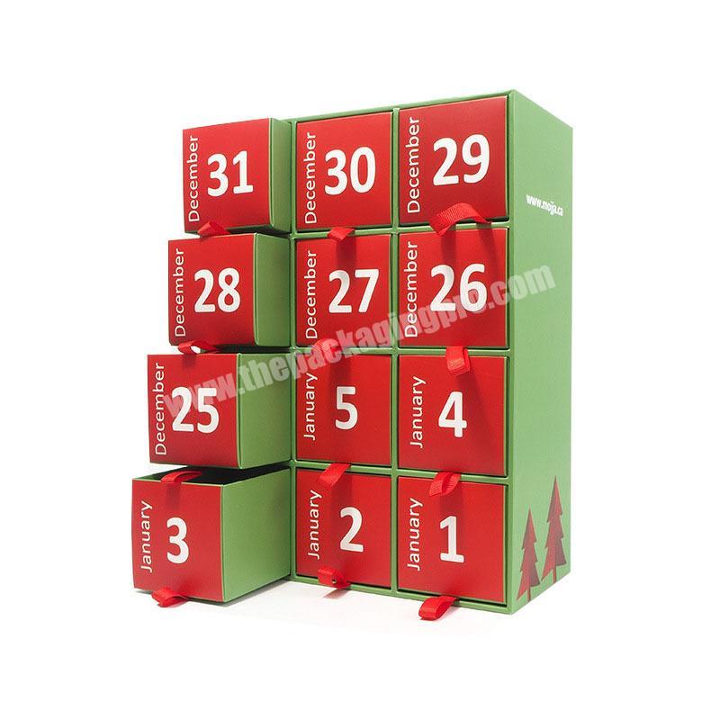 Customized Printed Jewelry Cardboard Paper Mini Boxes Advent Calendar Beauty Cosmetic Countdown Christmas Packaging Special Box