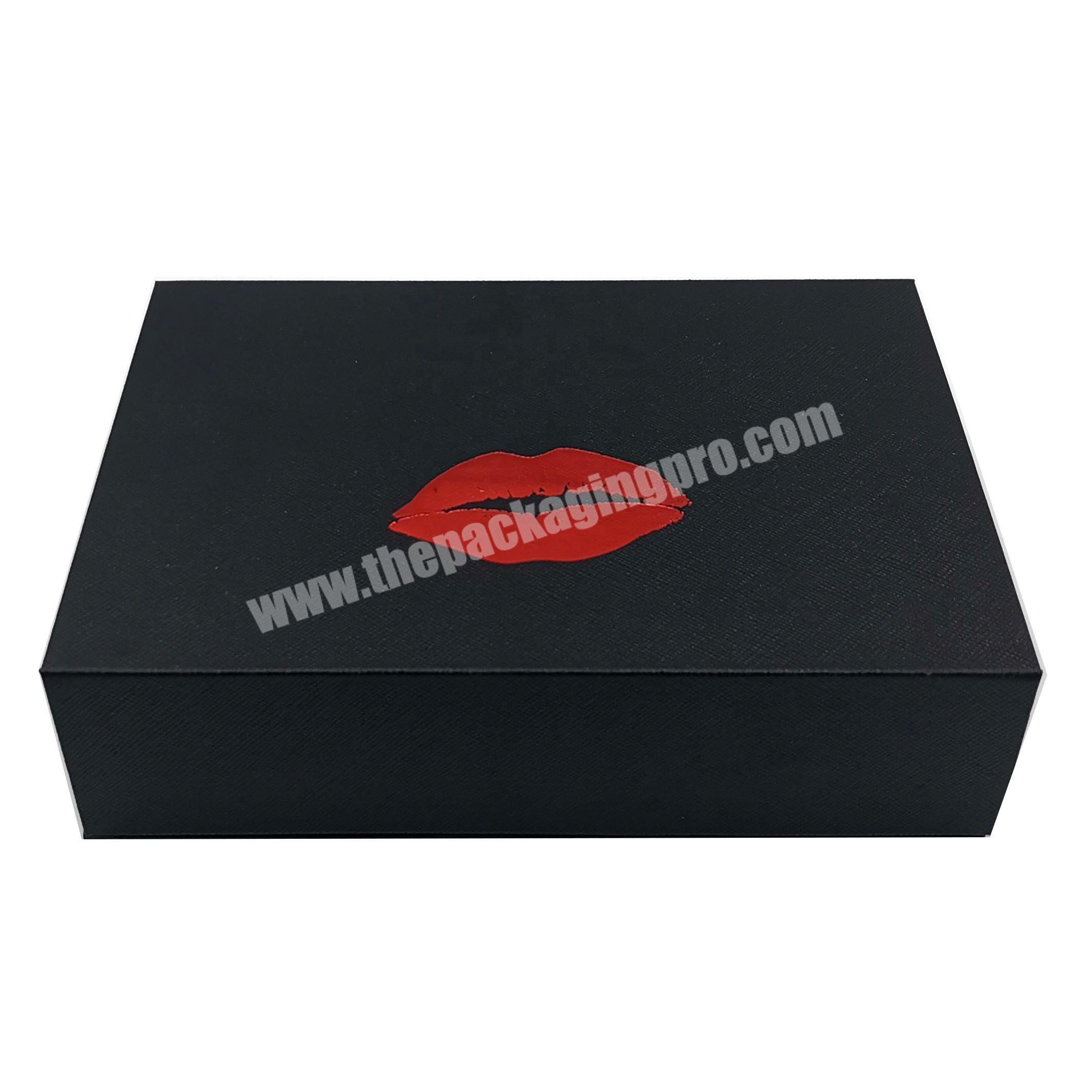 Customized Printed Logo Book Style Rigid Gift Packaging Box With Magnet