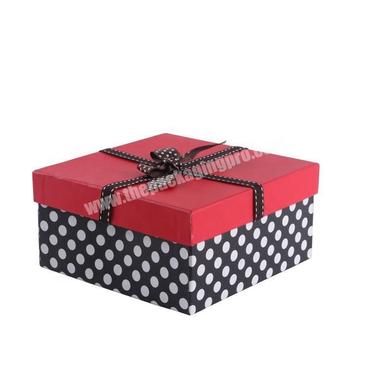 Customized Printed Logo Texture Paper Lid and Bottom  Packaging Storage Gift Flower Box Luxury With Bow