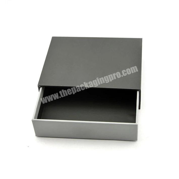 Customized printing foam insert slide drawer rigid black cardboard paper rectangular box for sex toys
