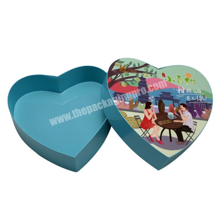 Customized Printing High Quality Heart Shaped Lid and Base Cardboard Paper Box for Tea  Cosmetics  Gift