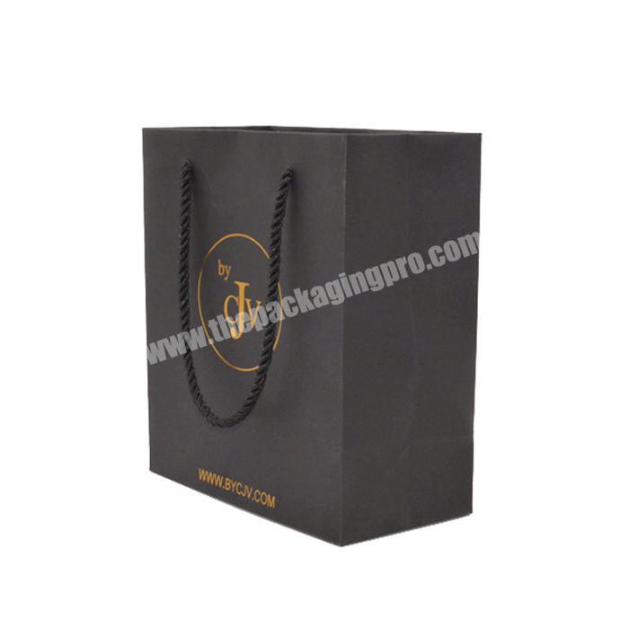 Customized printing packaging jewelry black paper bag shopping kraft paper bag for cosmetics