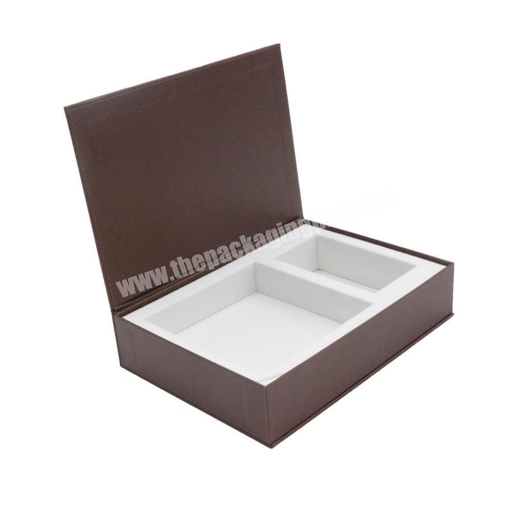 Customized recyclable Packaging Cardboard Book Shaped box with EVA Insert