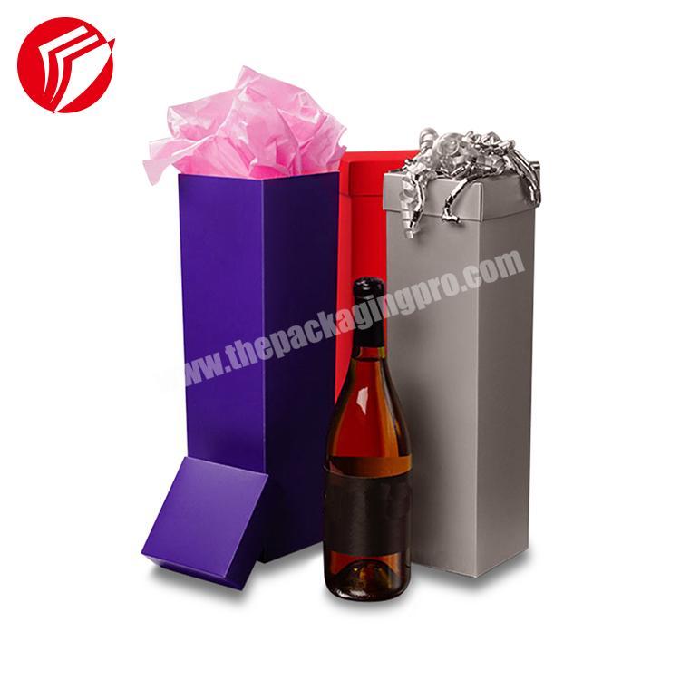 Customized Recycled Rigid rectangular Cylinder Paper Gift Box Packaging Wine Boxes