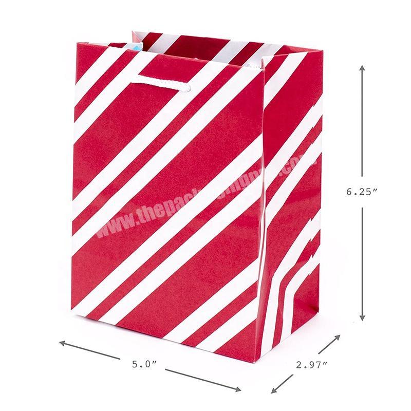 Customized Red Christmas Gift Box Print Paper Gift Bag Square Candy Chocolate Cookies Bag Merry Christmas Supplies