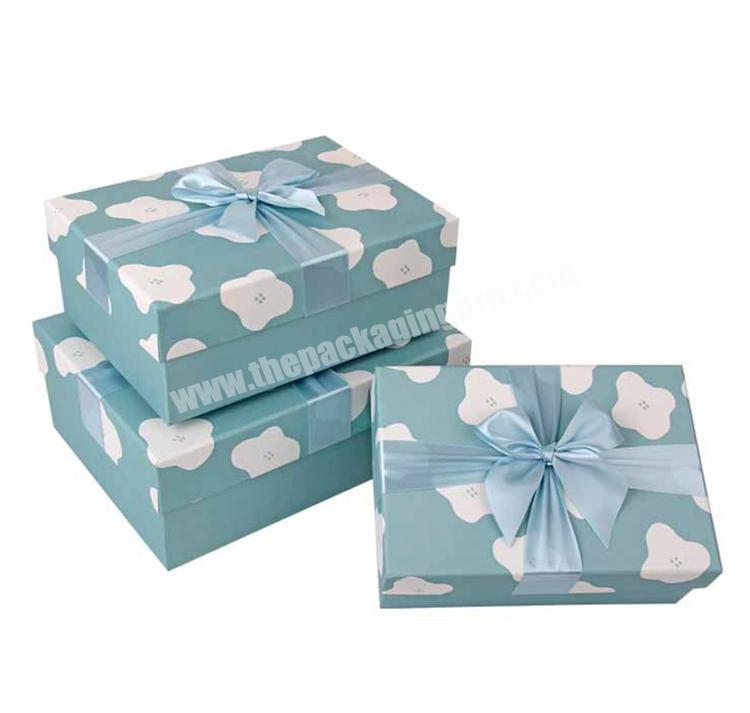 Customized Ribbon Decoration Gift Box Bowknot Paper Box Manufacturer Pattern Stable Quality Packing Box