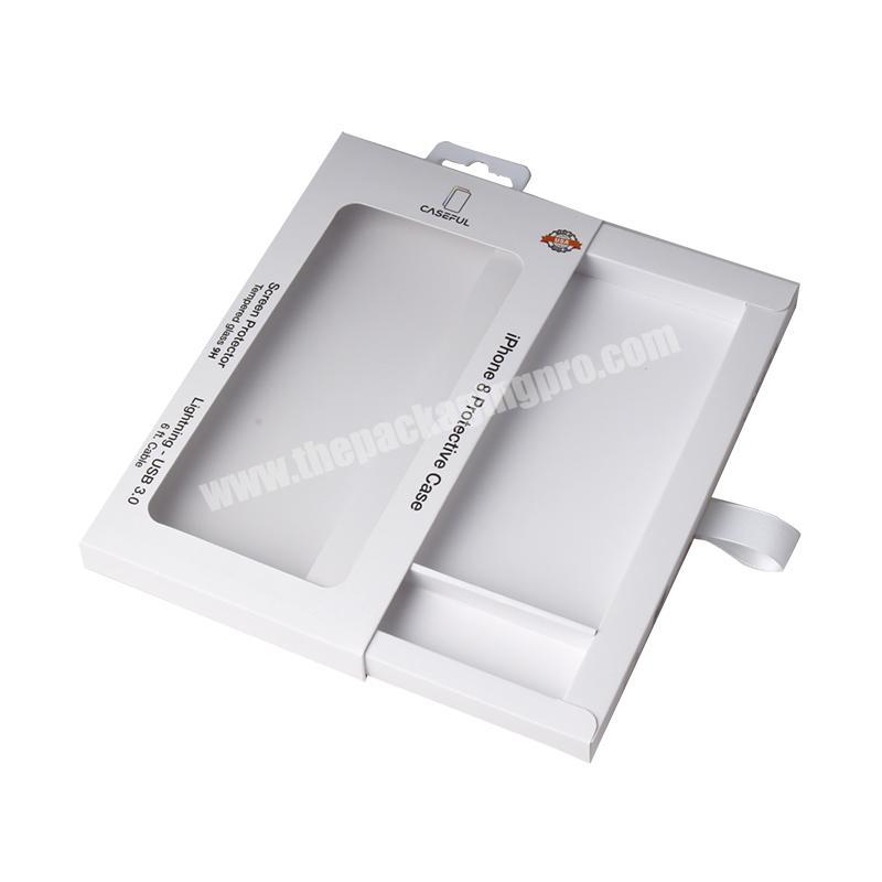 Customized Ribbon Folding mobile Phone Case Packaging Box with high quality