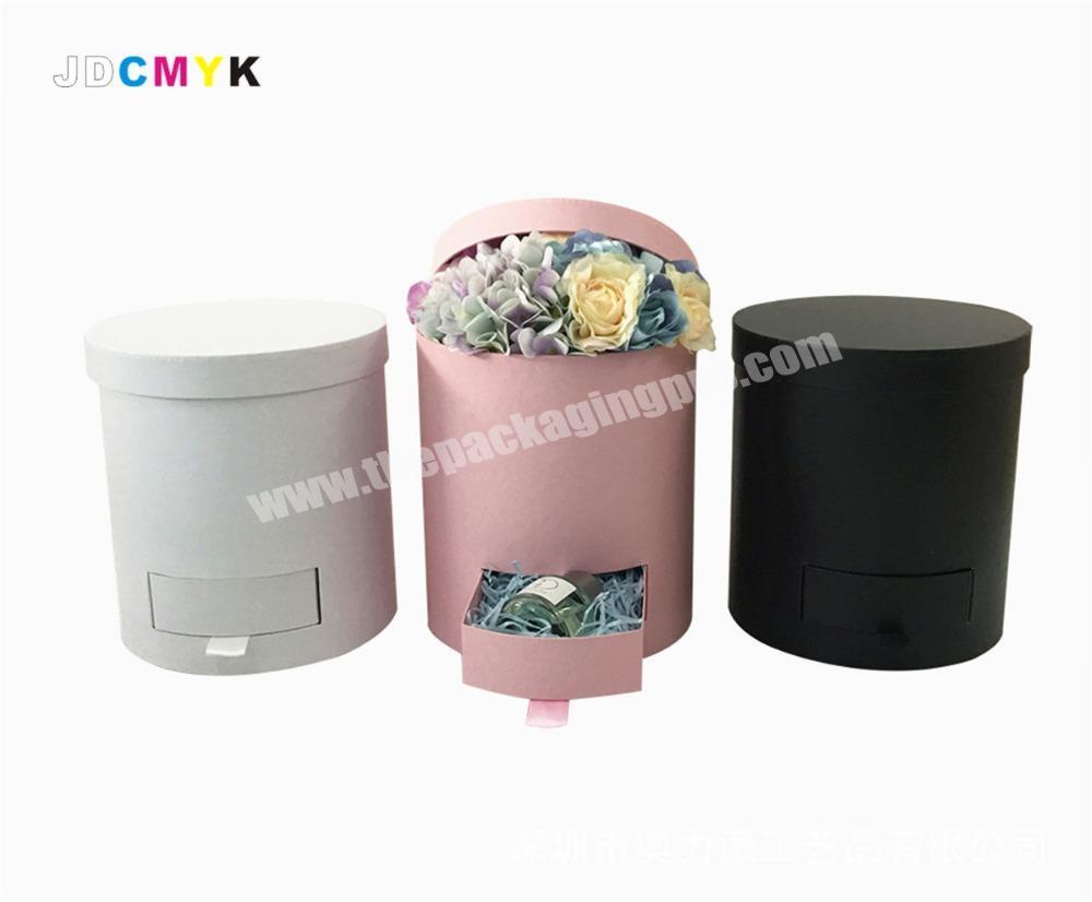 Customized Round Cardboard Preserved Hat Flower Bouquet Box For Flowers