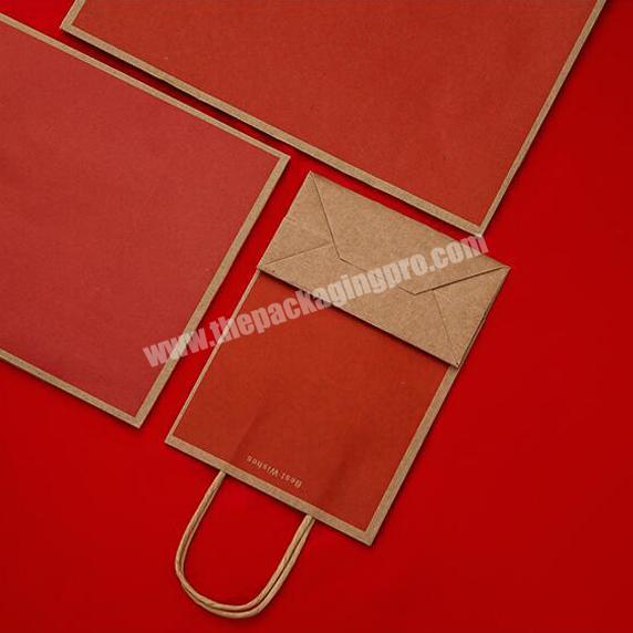 Customized Shopping Present Bag White Brown pouch Paper Bag for Packaging