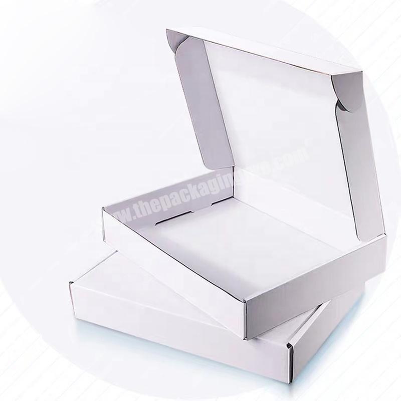 Customized Size Matte Finish Plain White Corrugated Paper Cardboard Shipping Box For Clothes Packing