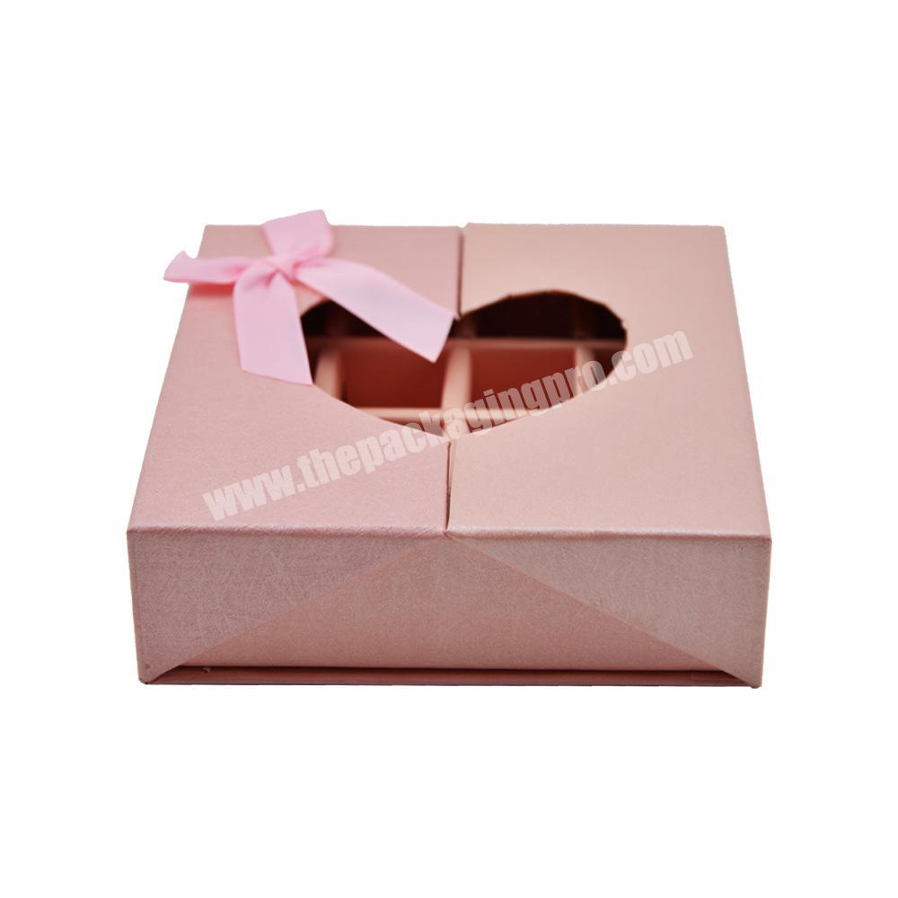 Customized size pink paper material and food use truffle packaging box with 12 dividers
