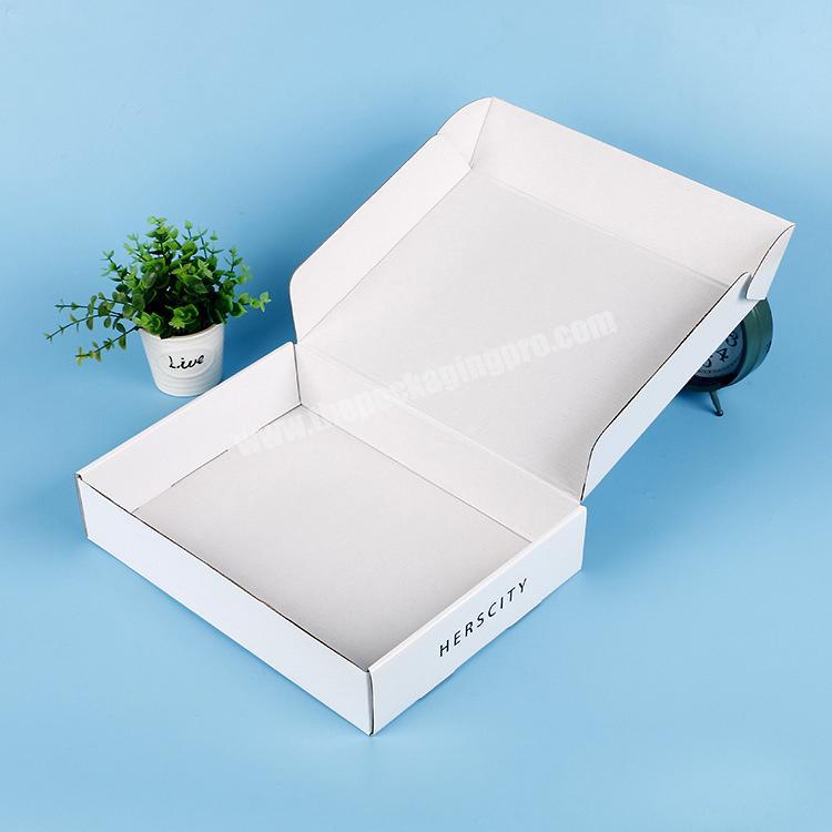 Customized size white packaging shipping box for clothing
