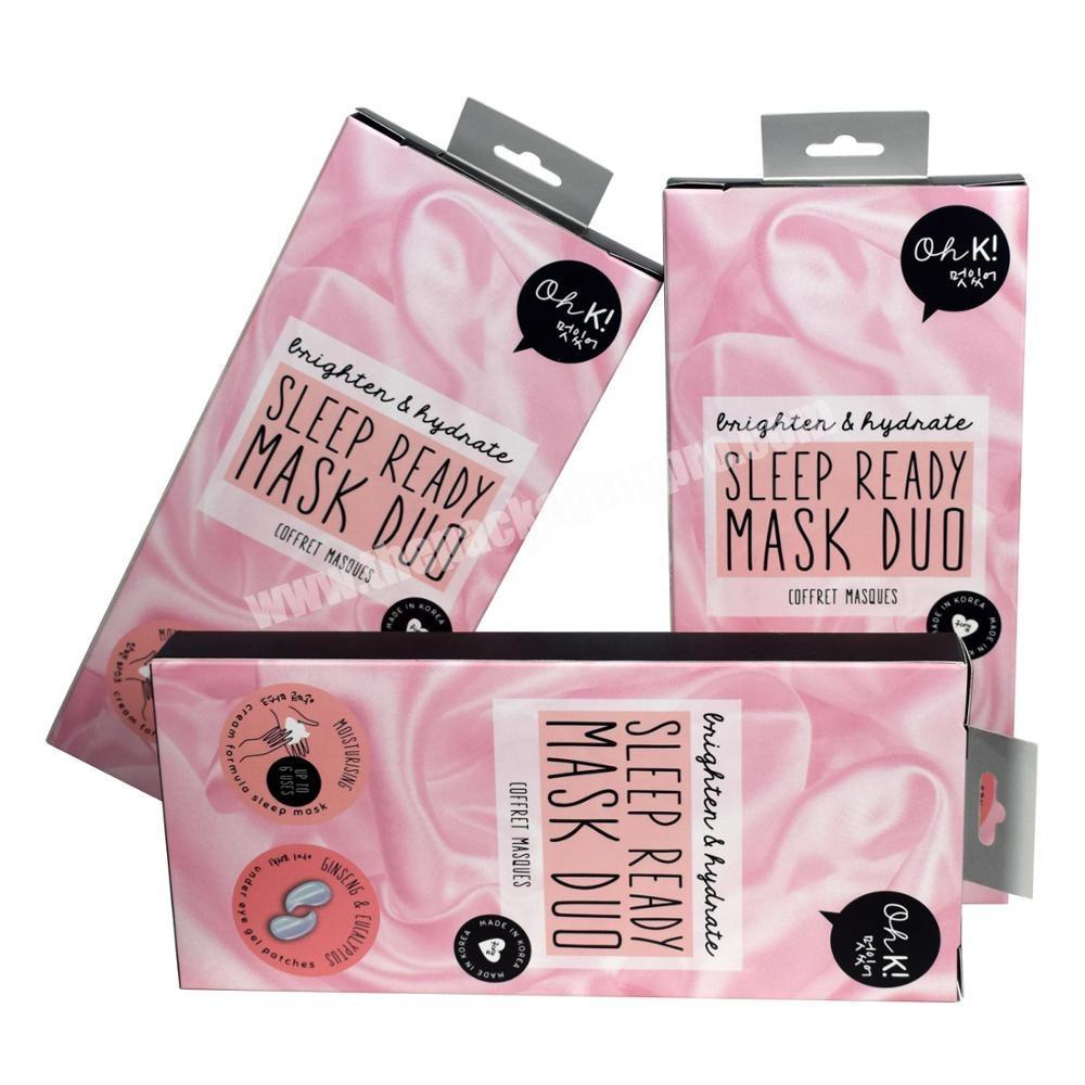 Customized Small Pink Sleep Ready Mask Paper Packaging Box for Skin Care