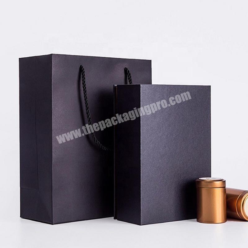 Customized Thick Brown Kraft Paper Shopping Bag Black Gift Clothes  Packaging Craft Bags With Handle