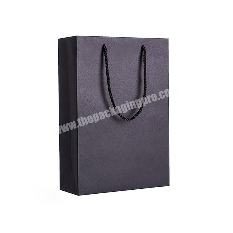 Customized Thick Brown Kraft Paper Shopping Bag Black Gift Clothes