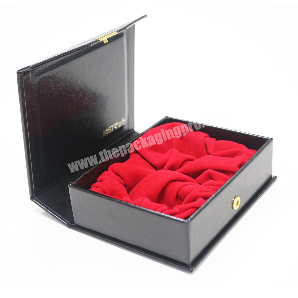 Customized velvet inserts with leatherette paper gift box for jewelry packaging