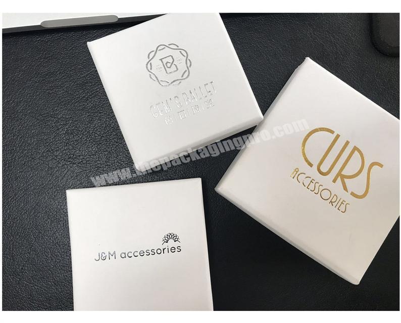 Customized white paper boxes with personalized logo jewelry box packaging