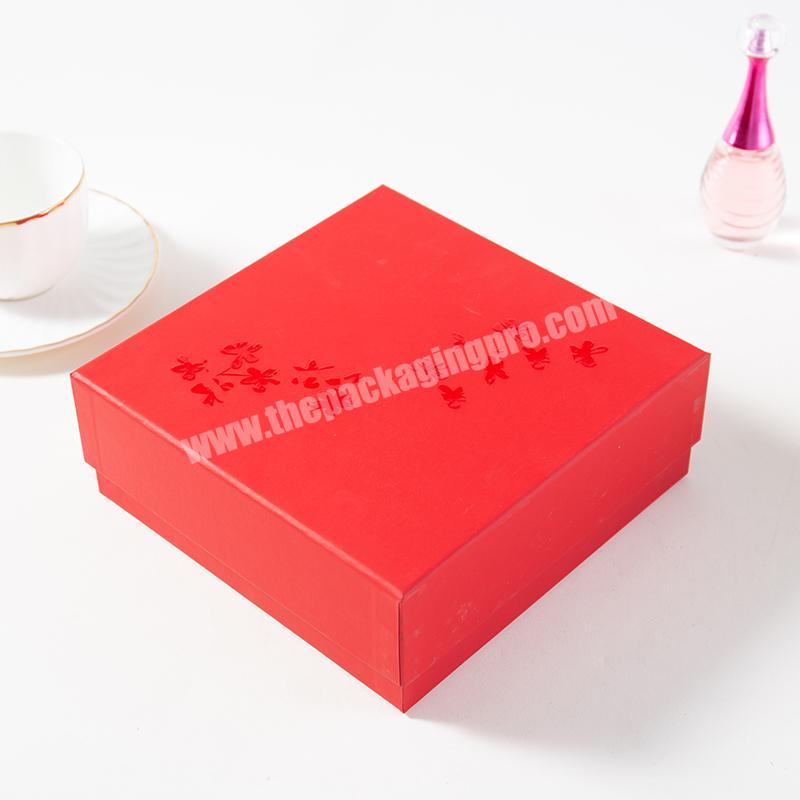 Customs Simple competitive price  Box base and lip paper display coated red printing paper gift box for cosmetic