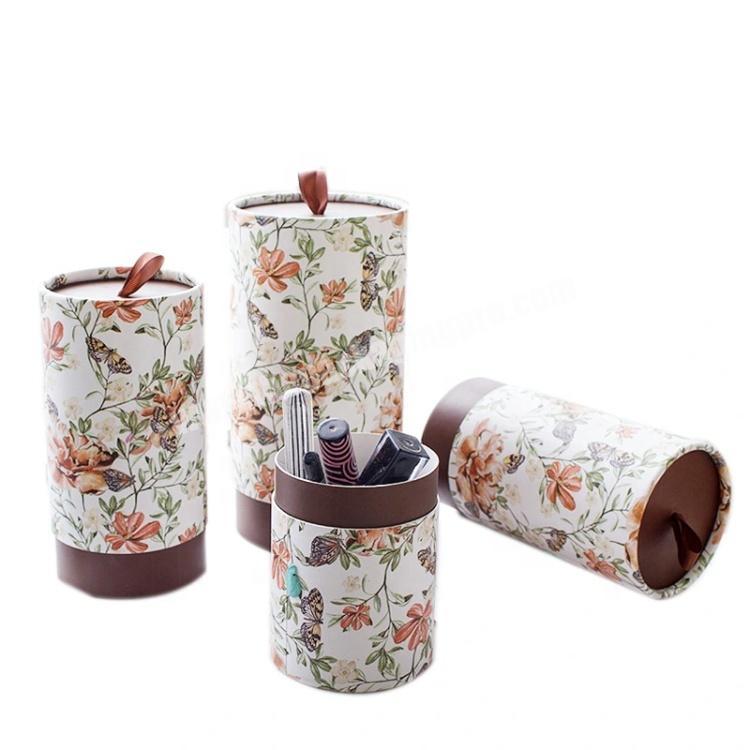 Cylindrical Rigid Cardboard Paper Gift Storage Packaging Box with Printing for Candles