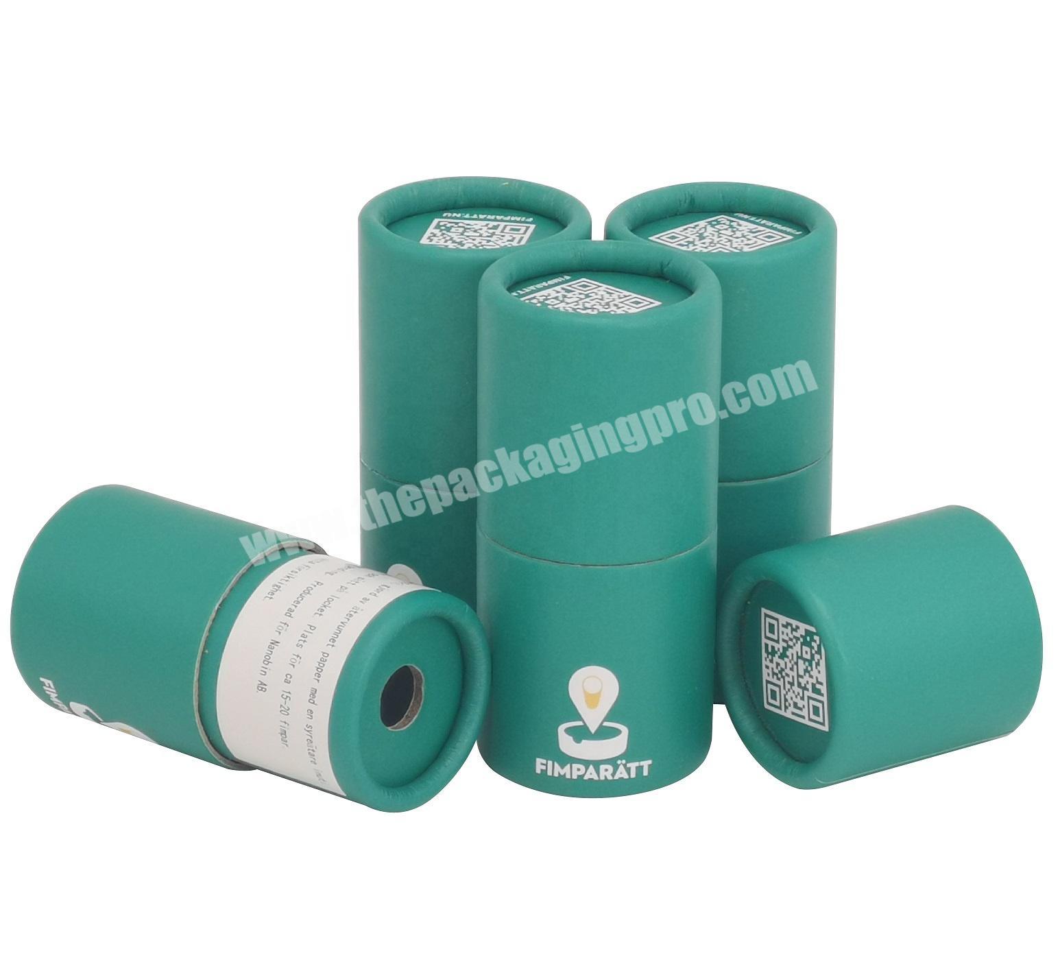 Dark Green Pocket Ashtray Eco-friendly Packaging Mini Paper Tubes with Rolled Edge