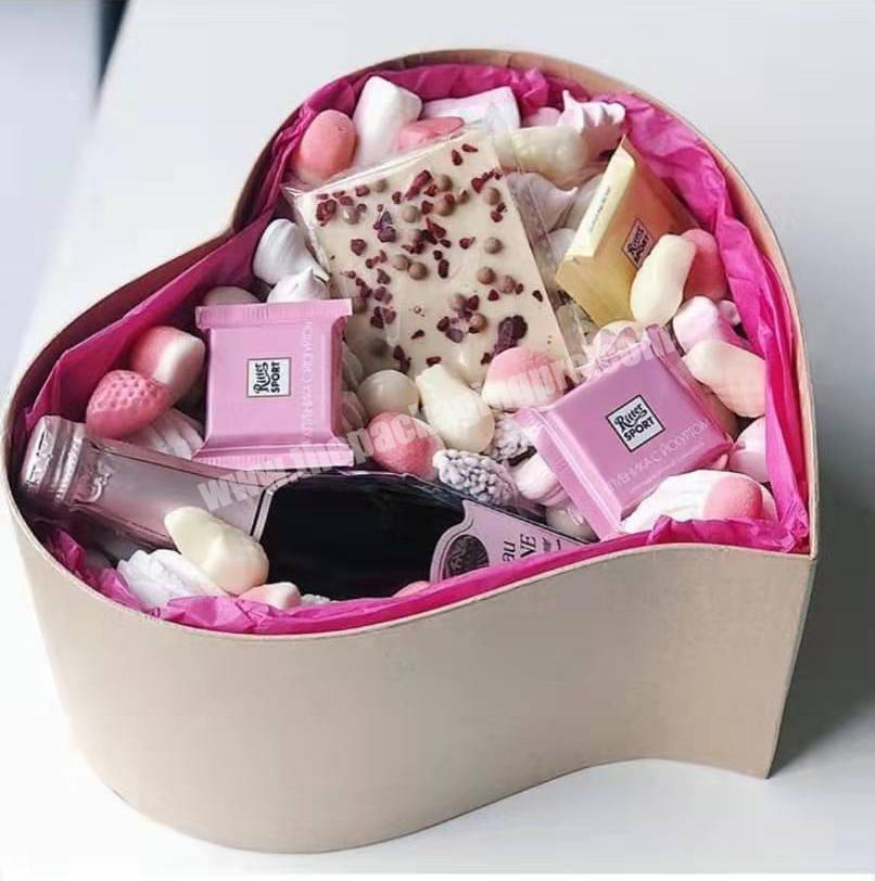 Decoration gift paper box with heart shape storage chocolate lollipop kraft box