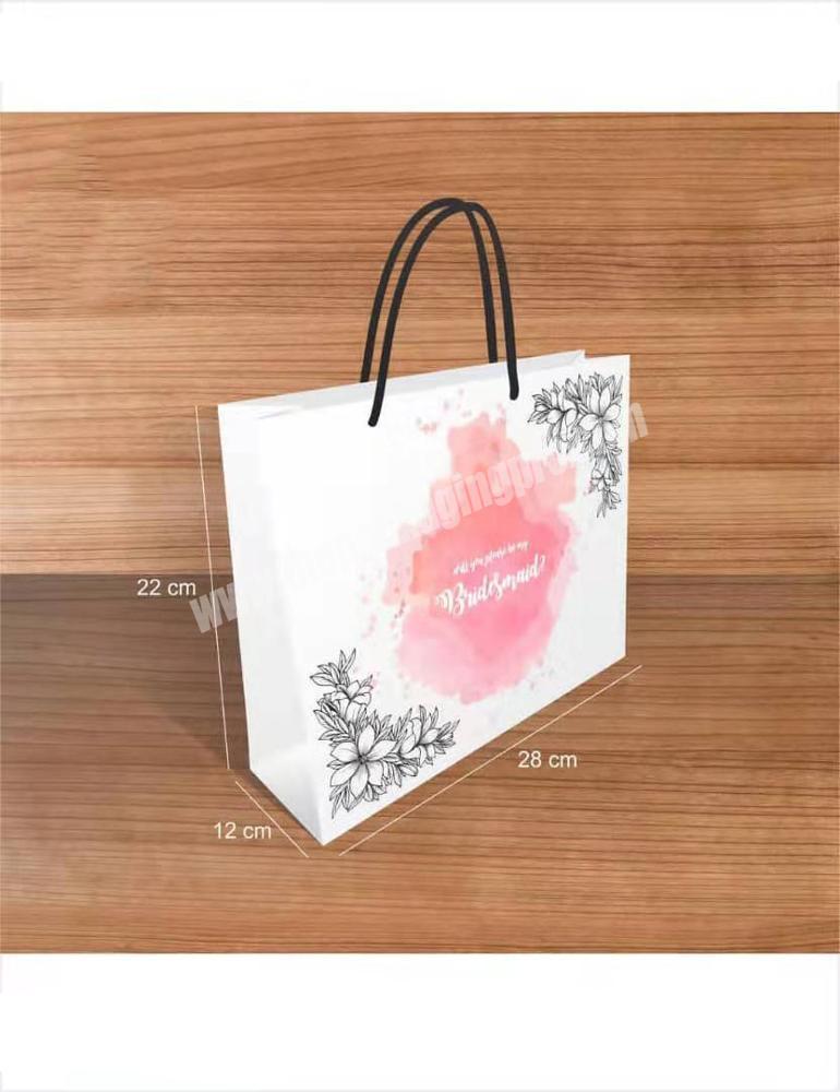 Decoration luxury cartoon customized gift modern packaging paperbag for Shopping