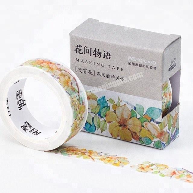 Decorative beautiful flower Japanese custom printed washi tape paper for wholesale