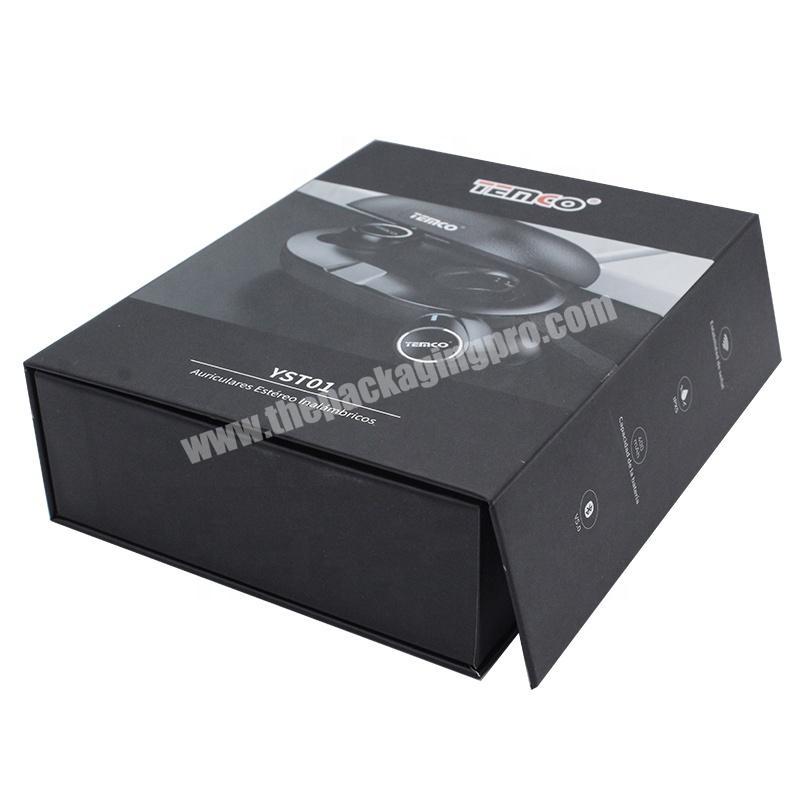 Decorative good price flip top trending products rigid custom size gift paper foldable luxury matt black custom magnetic box