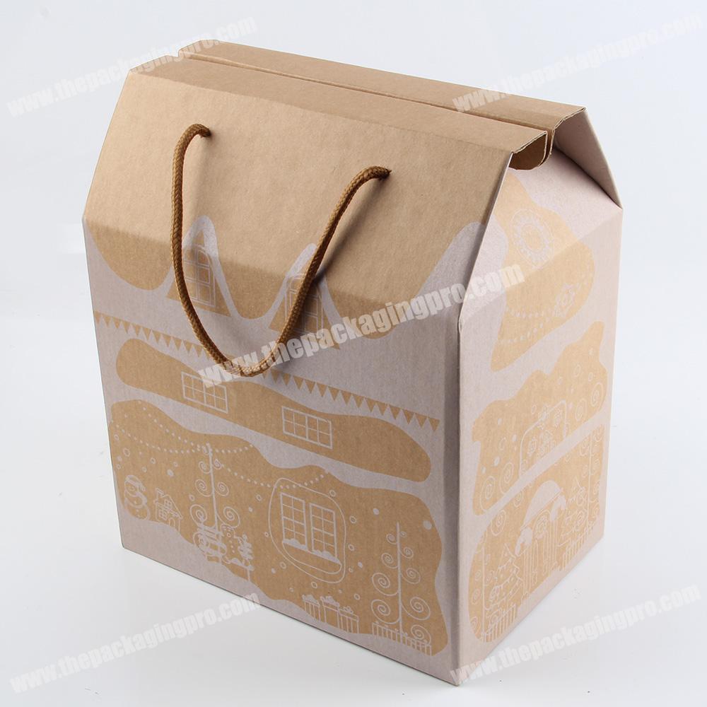 Decorative paper cardboard suitcase gift box with handle