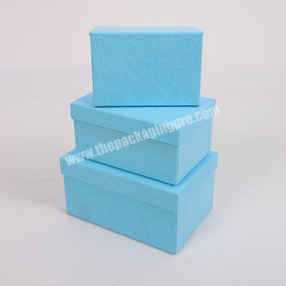 Decorative Rectangular Glitter Paper Packaging  Boxes With Lid