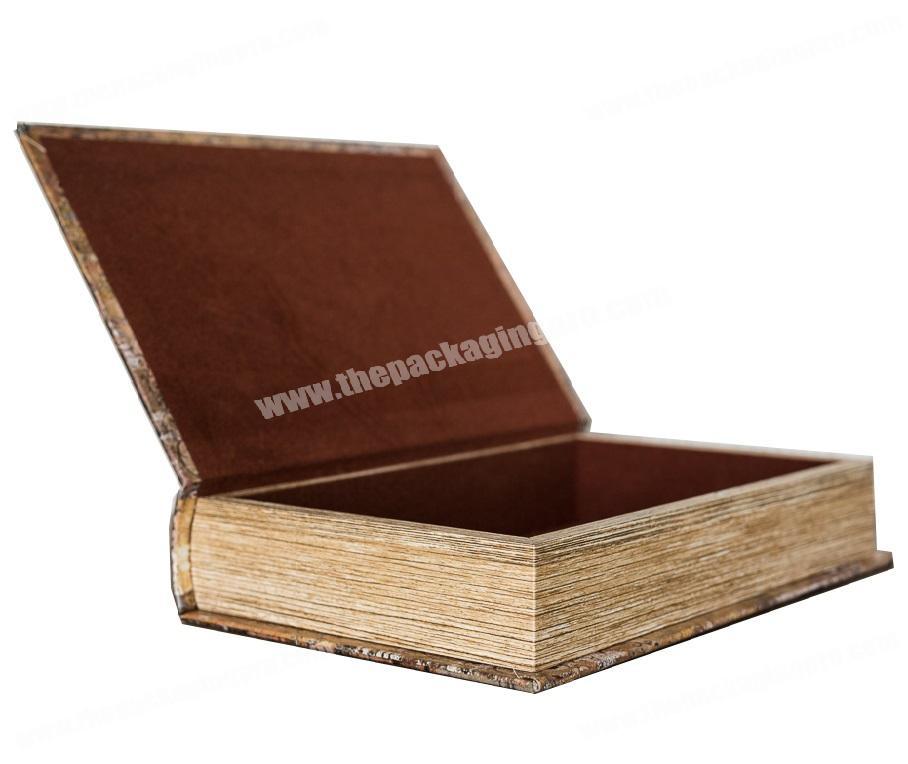 Book Shaped Boxes Craft Hidden Storage Brown Paper Mache Decorate Choose Sizes 