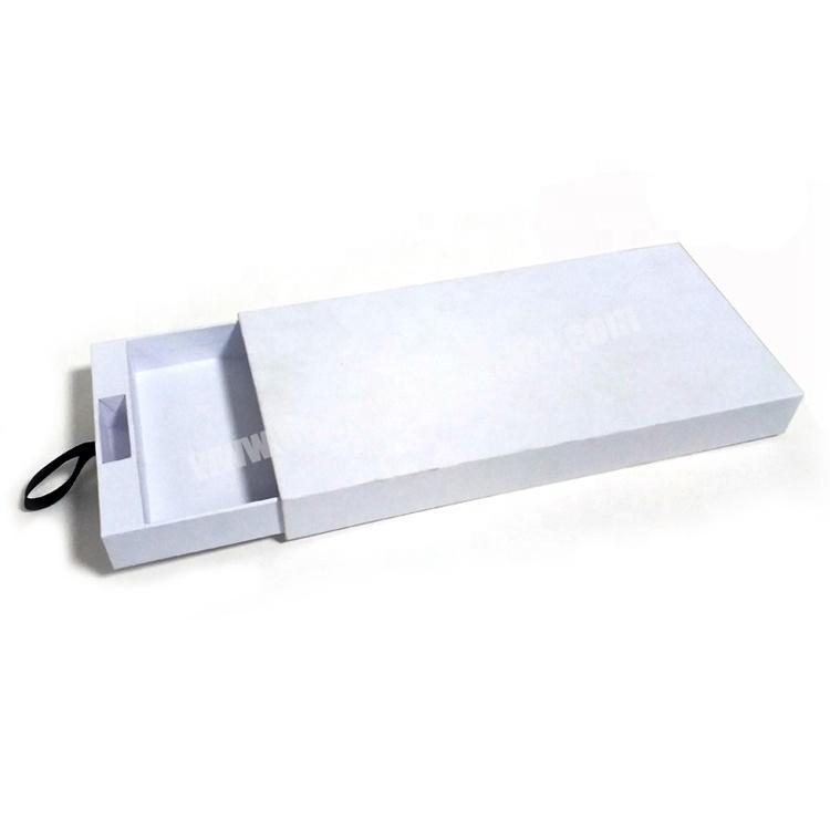 Decorative White Cardboard Paper Packaging Sliding Drawer Wedding Ring Jewelry Gift Box