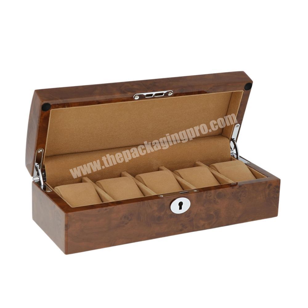 Decorative Wooden Luxury Wood Watch Gift Package Christmas Box Packaging Locked Box 10