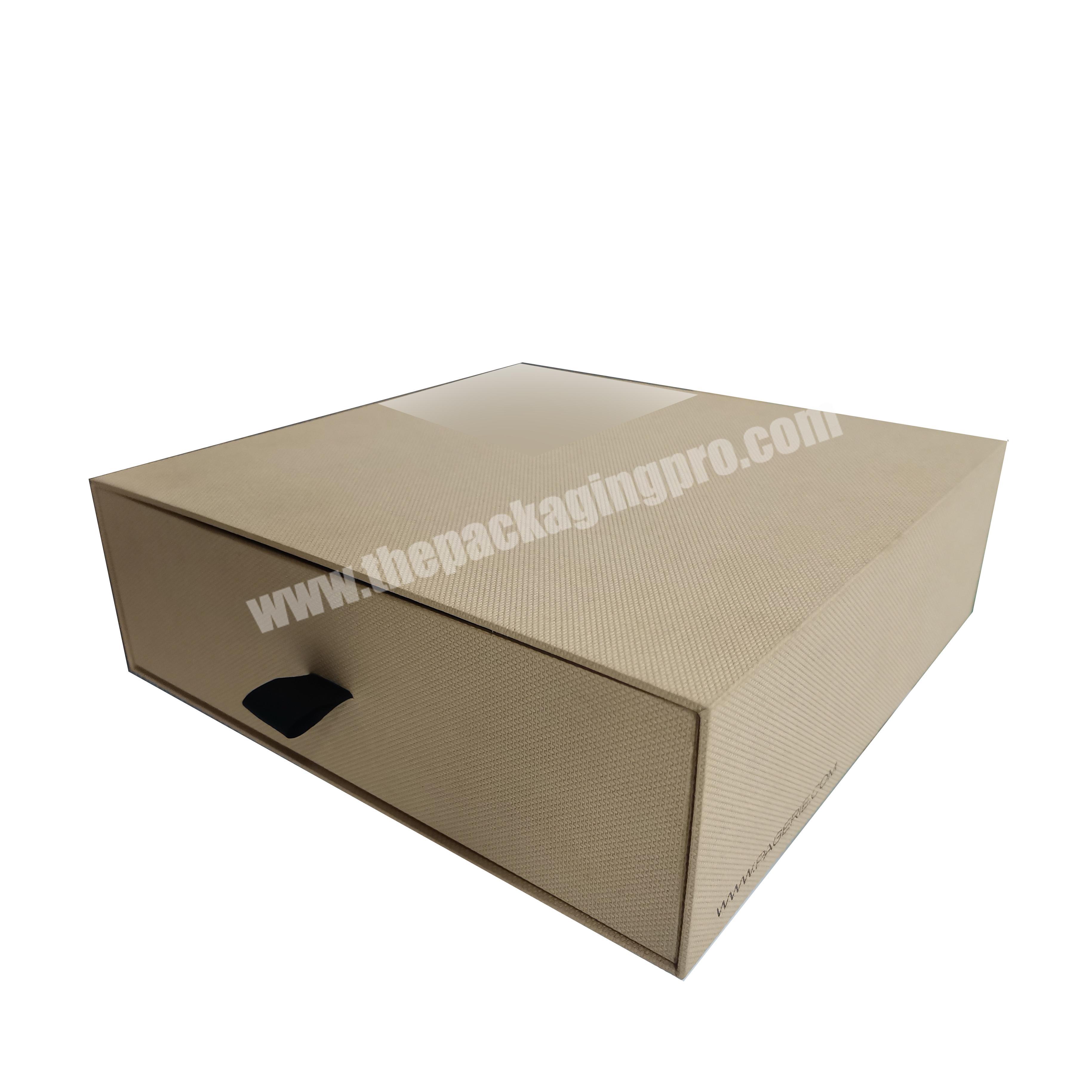 Delicate customized rigid kraft gift boxes recycled paper drawer storage box